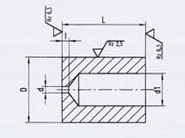 Masszeichnung zur Schneidbuchsen mit Startloch hnl. ISO 8977 A